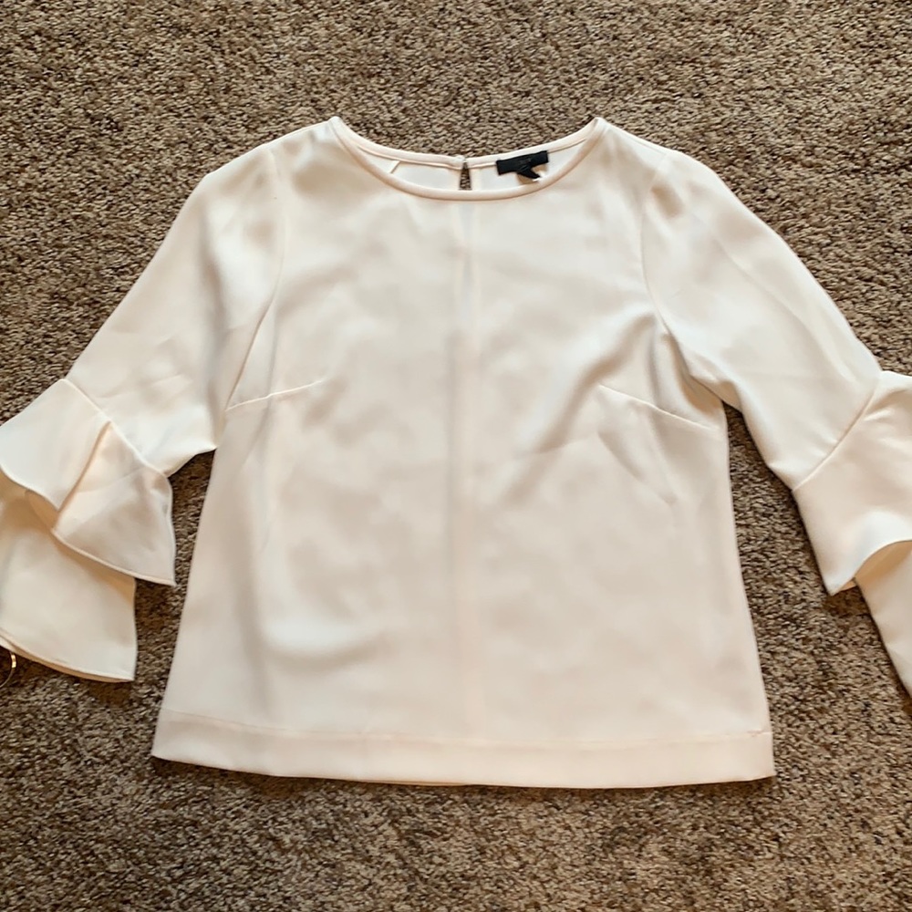 J.Crew Crepe Blouse with Flutter Sleeves